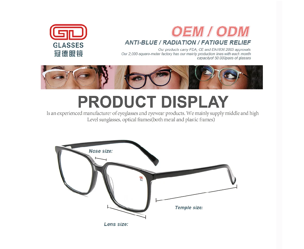Gd Fashion Popular Medel Women Men Acetate Sunglasses High Quality Sun Glasses Designer Men Women Tac Lenses