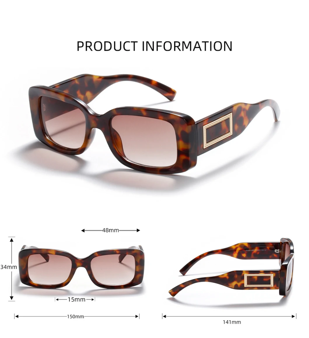 Fashion Unique Square Rivet Retro Small Trendy Sunglasses for Women and Men&prime;s