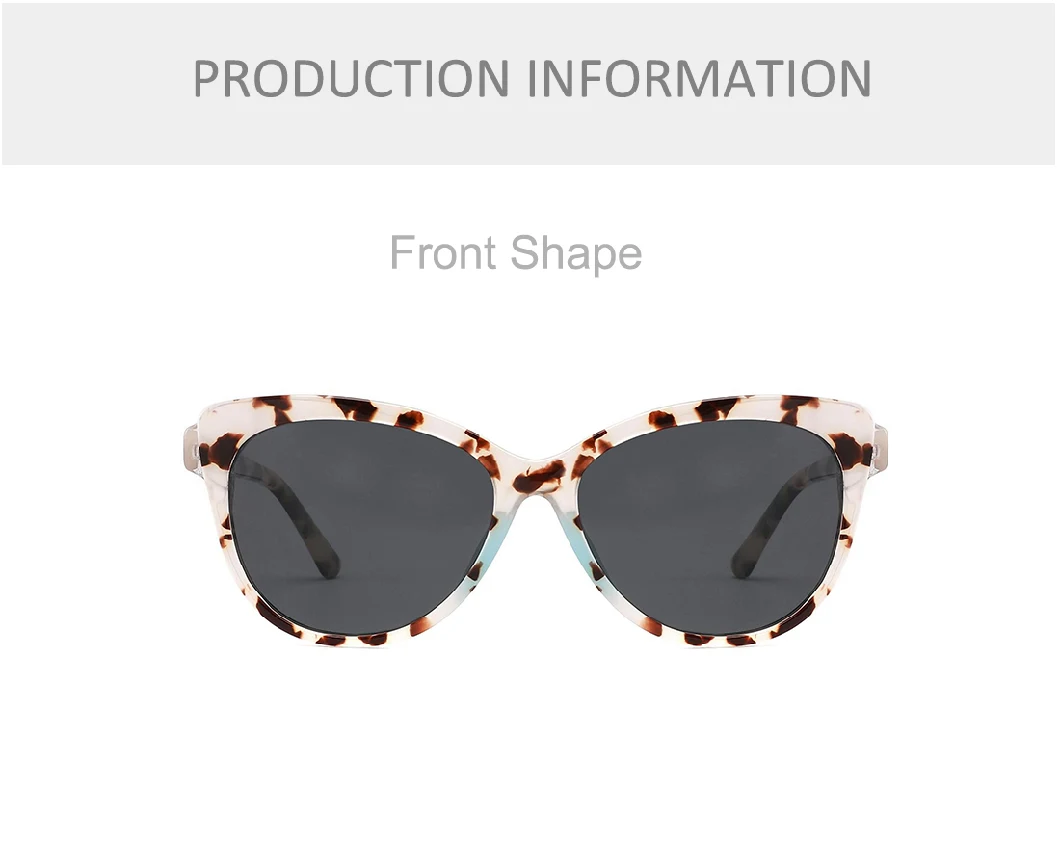 2023 Protection UV Vintage Pilot Cellulose Acetate Black Fashion Sunglasses for Women