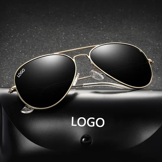Square Big Frame Fashion Sunglasss Custom Outdoor PC Frame Metal Logo Polarized Sunglasses (WSP22062)