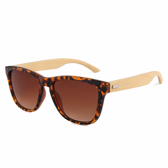 Fashion Retro New Styles Coating Lens with Bamboo Temples Sunglasses